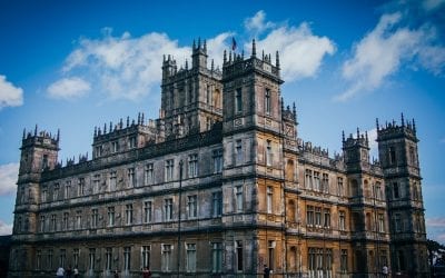 Photograph of Downton Abbey in England.